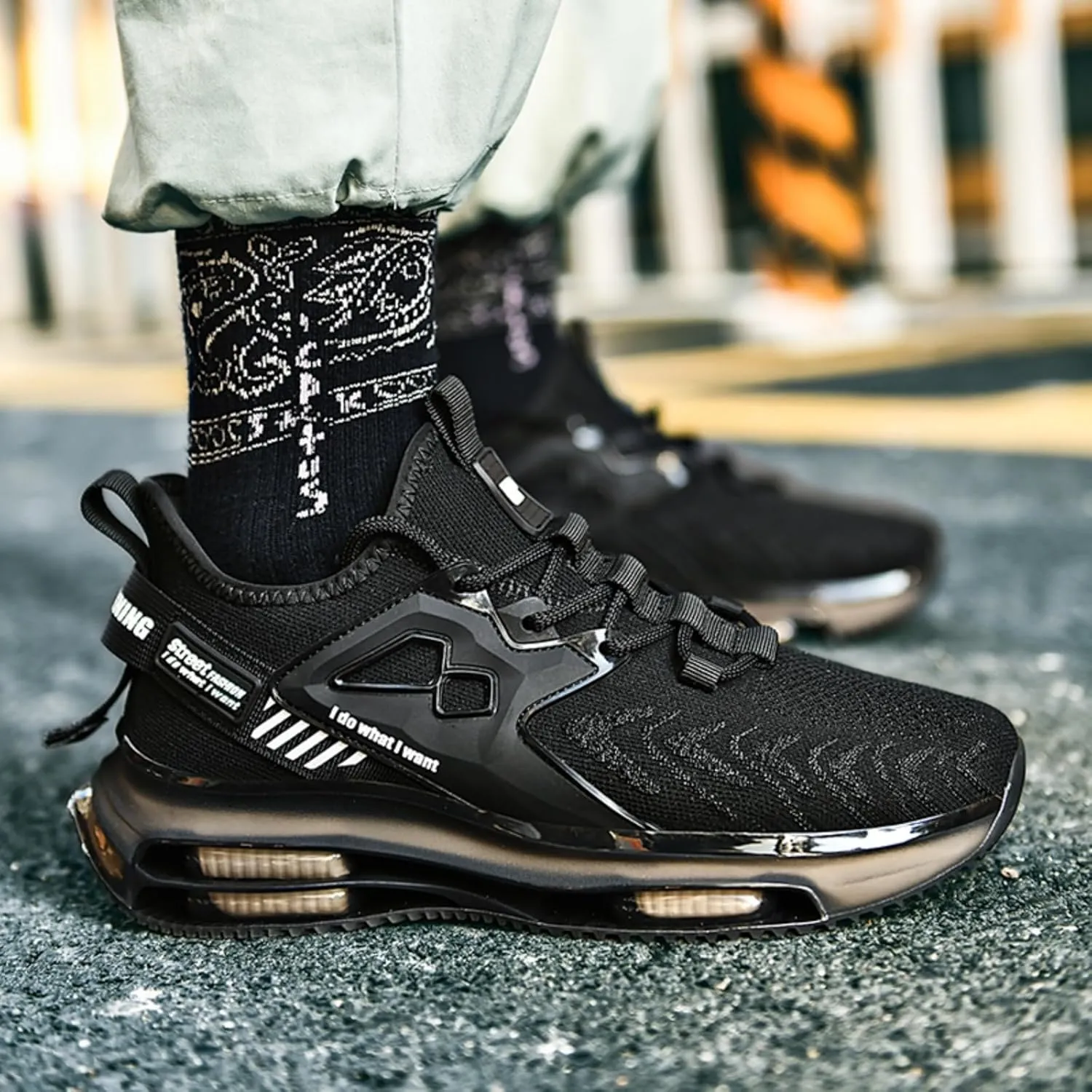 Men's High - end Walking, Double - air Cushion Running Shoes, Lightweight Workout Shoes, Breathable Mesh Fashion Casual Sneakers