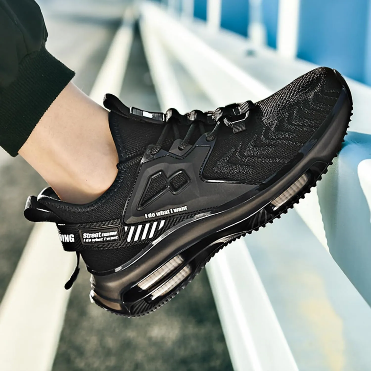 Men's High - end Walking, Double - air Cushion Running Shoes, Lightweight Workout Shoes, Breathable Mesh Fashion Casual Sneakers