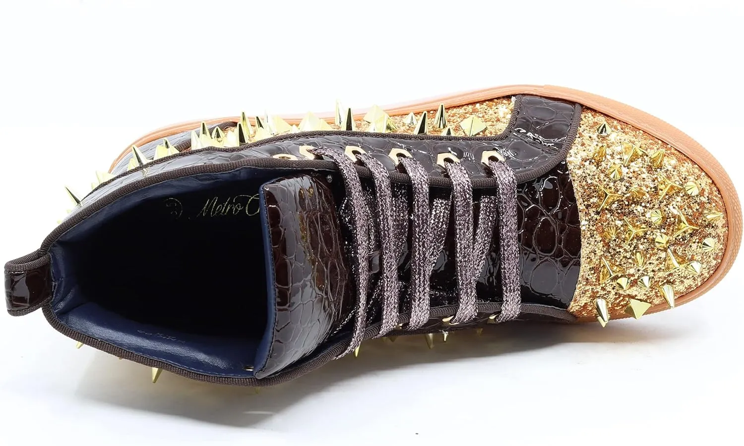 Men's High Top Sparkly Spike Flat Fashion Casual Sneakers Shoes SNK-02