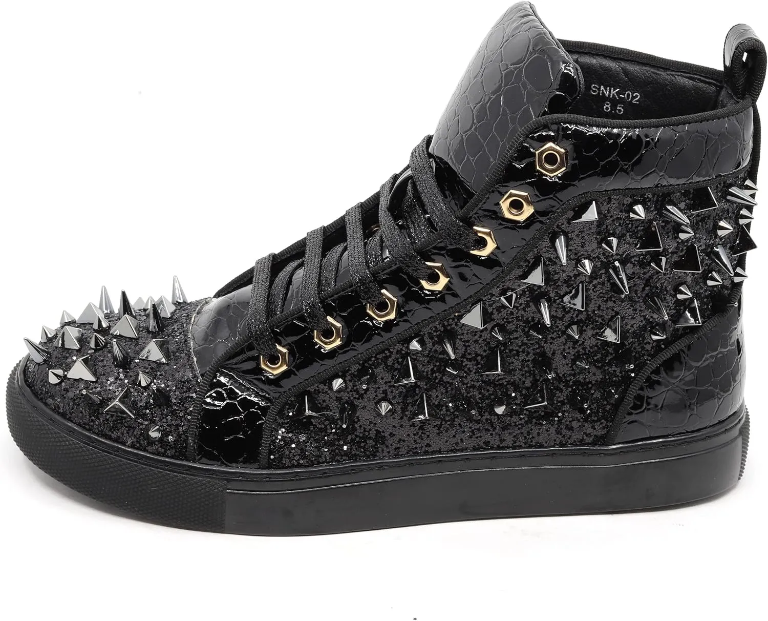 Men's High Top Sparkly Spike Flat Fashion Casual Sneakers Shoes SNK-02