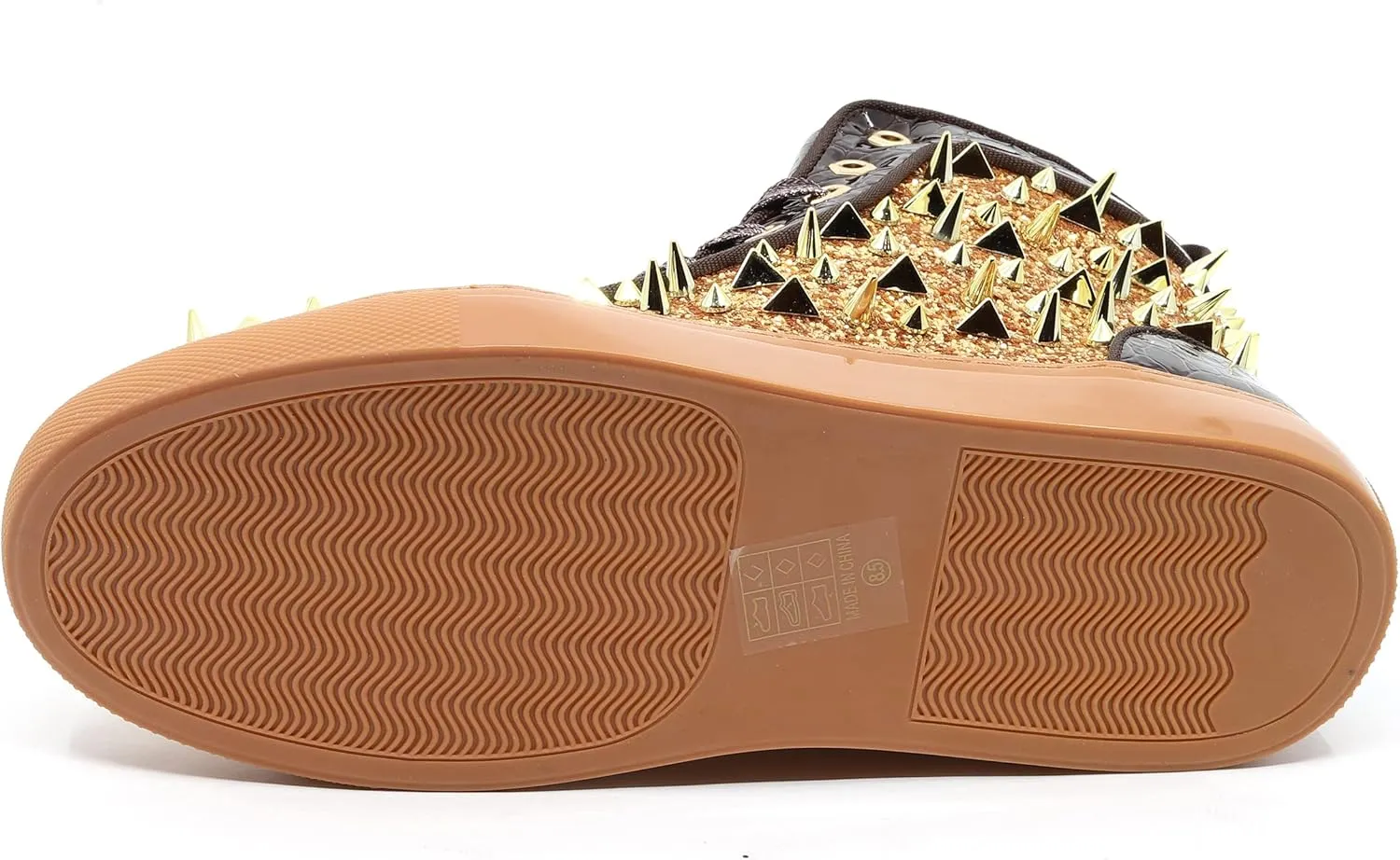Men's High Top Sparkly Spike Flat Fashion Casual Sneakers Shoes SNK-02