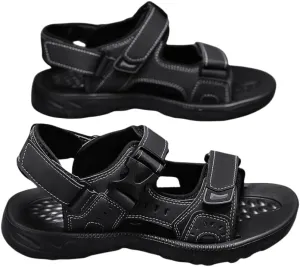 Men's Open Sandals with Buckle Strap, Durable Non Slip Outdoor Hiking Trekking Sandals, Comfy Beach Shoes, Spring and Summer