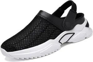 Men's Orthopedic Hollow-Out Summer Sandals,Walking Shoes Breathable with Arch Support Knit Mesh Beach Sandals