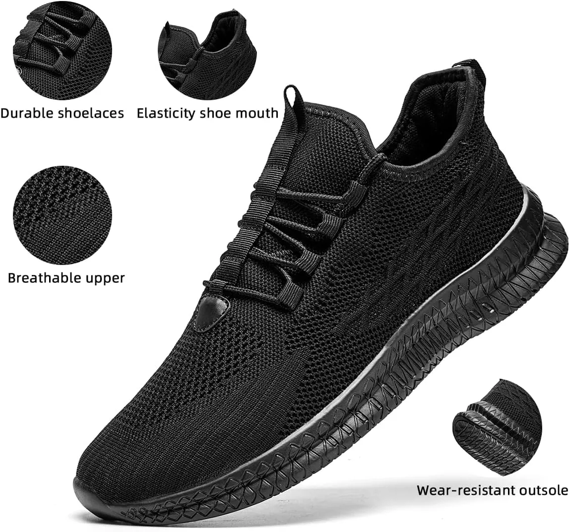 Men's Running Shoes Walking Sneakers Tennis Mens Shoes Casual Road Fashion Breathable Lightweight Slip on Workout Sport for Gym