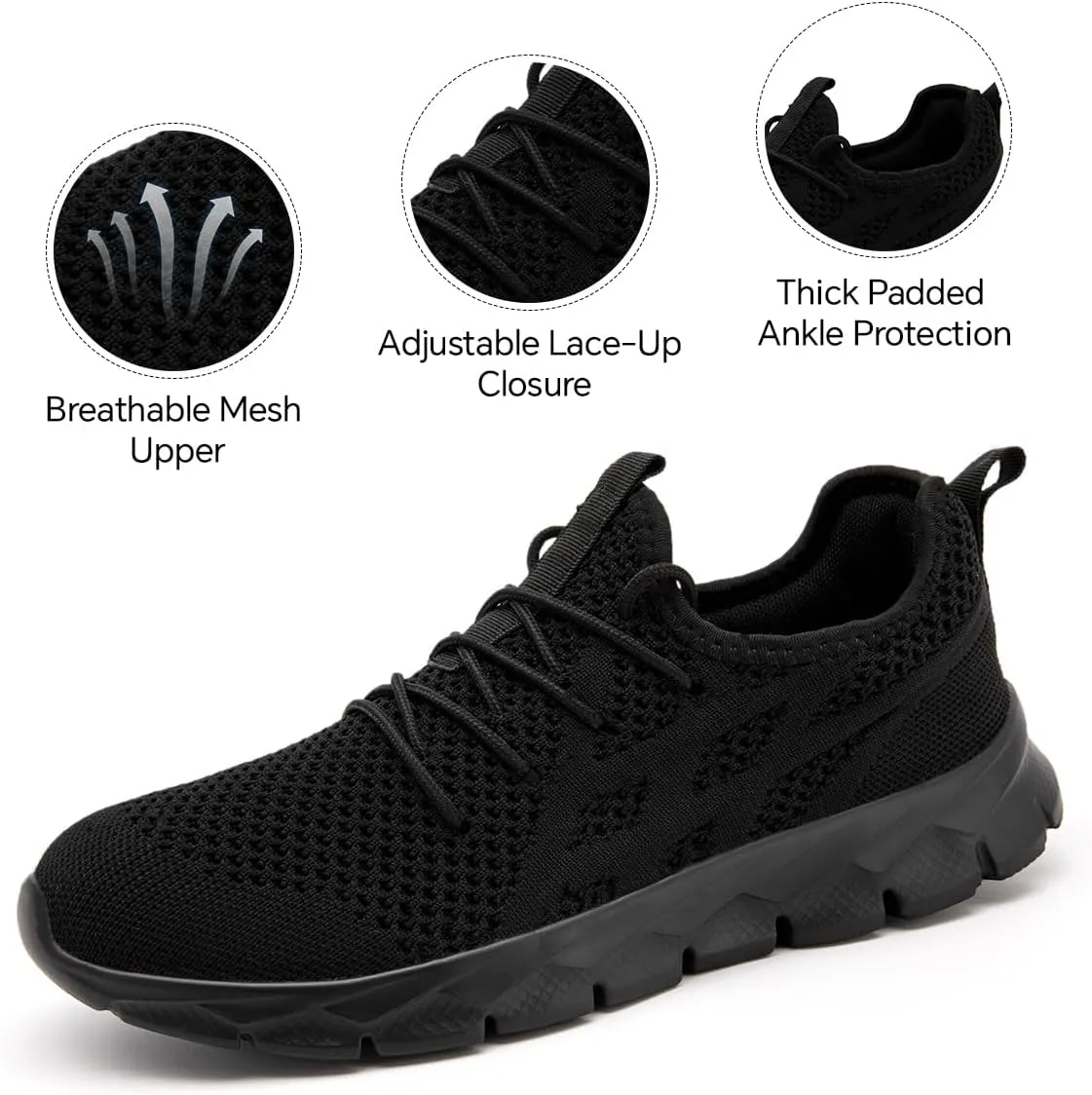 Men's Shoes Running Walking Tennis Sneakers Fashion Casual Slip on Gym Lightweight Breathable Athletic Workout Shoes for Men Sports