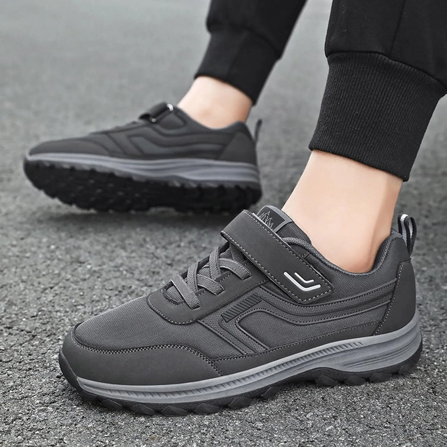 Mens Sneakers Wide Trails Hiking Shoes Slip on Walking Shoes Trekking Hiking Sneakers Wide Width Tennis Shoes