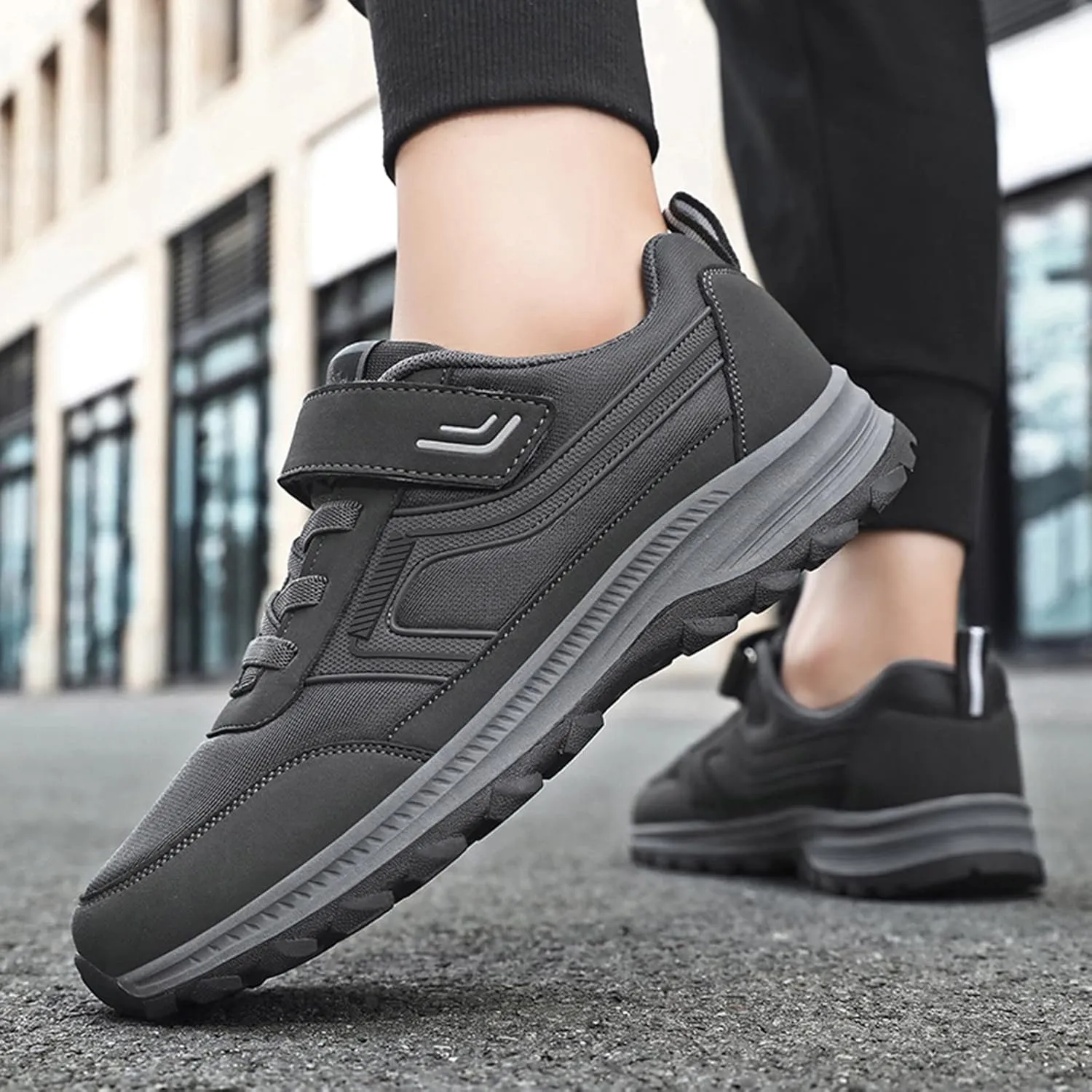Mens Sneakers Wide Trails Hiking Shoes Slip on Walking Shoes Trekking Hiking Sneakers Wide Width Tennis Shoes