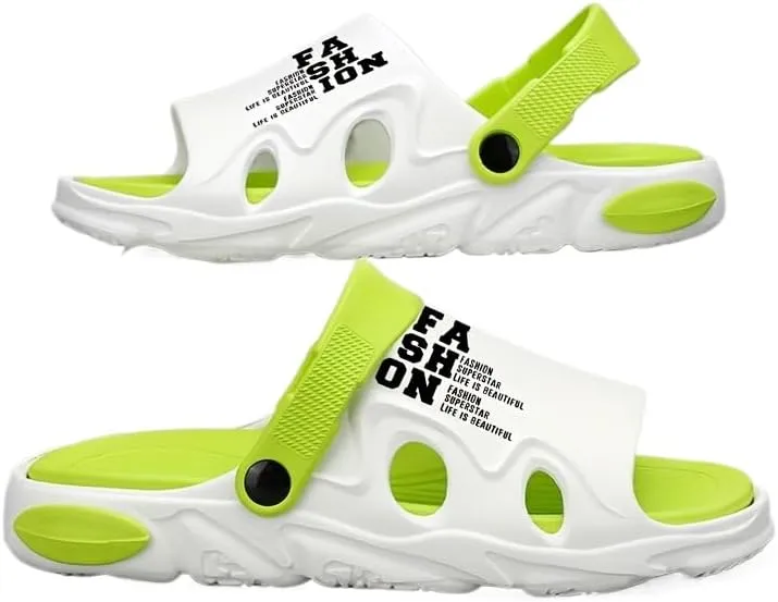 Men's Trendy Color Block Open Toe Breathable Chunky Slippers, Comfy Non Slip Casual Durable EVA Slides, Sandals for Men，Men's Clogs