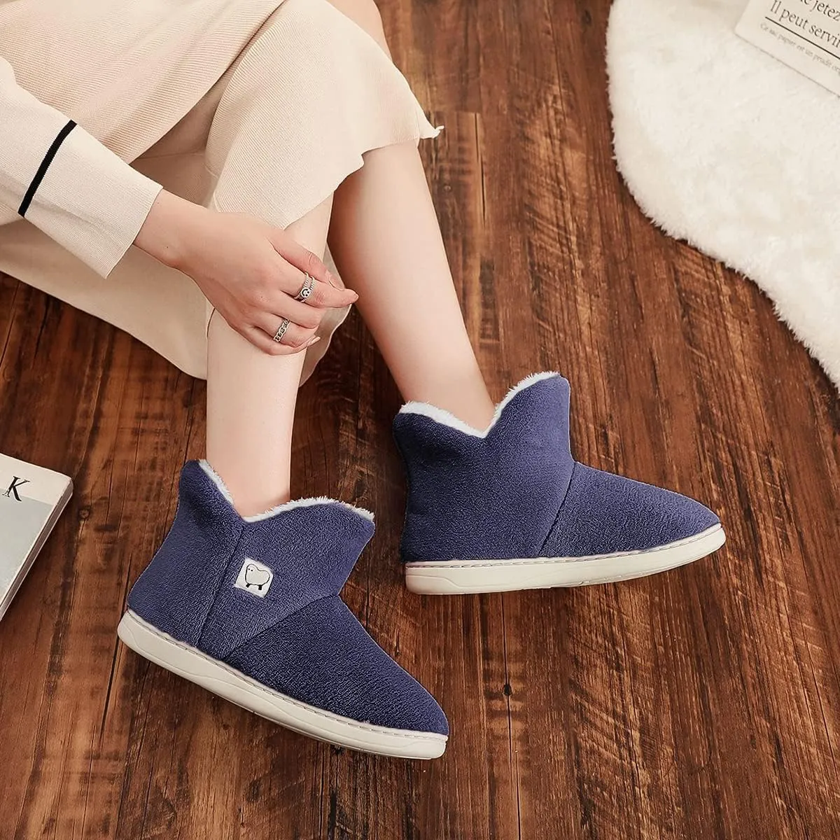 Mens Womens Comfort Slippers Plush Lining Winter Booties Slipper Memory Foam House Shoes Warm Boots Slippers