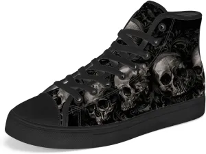 Men's Women's Skull High Top Canvas Shoes Gothic High Top Sneakers Lace Up Casual Shoes