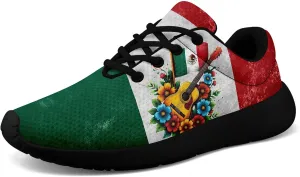 Mexican Flag Road Running Shoes for Men Women, Comfortable and Breathable Teachers Sneakers with Mexico Iconic Design