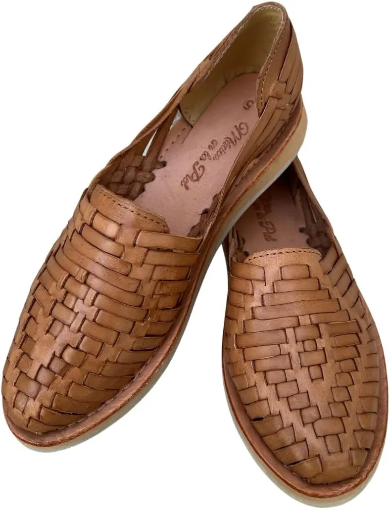 Mexico en la Piel Leather Huarache Sandals. Comfortable Flats For Woman.