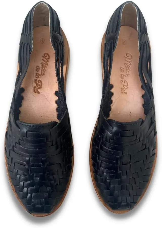 Mexico en la Piel Leather Huarache Sandals. Comfortable Flats For Woman.