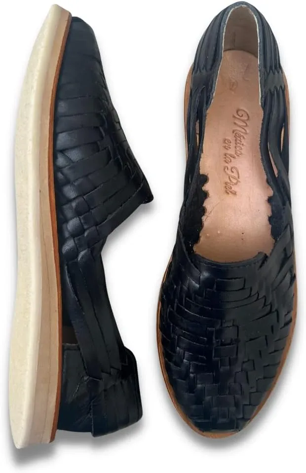Mexico en la Piel Leather Huarache Sandals. Comfortable Flats For Woman.