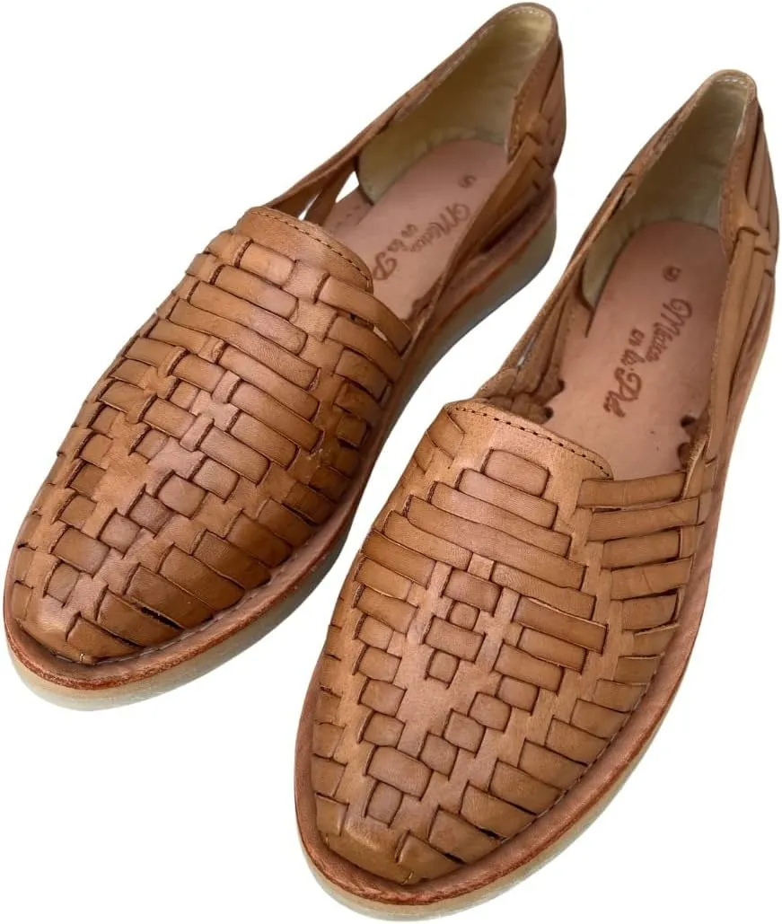 Mexico en la Piel Leather Huarache Sandals. Comfortable Flats For Woman.