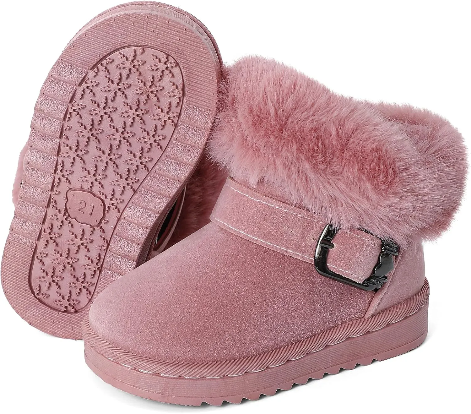MK MATT KEELY Winter Boots for Toddler Boots for boys Soft Warm Fur Snow Boots For Girl Plush Black Snow Boots