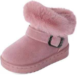 MK MATT KEELY Winter Boots for Toddler Boots for boys Soft Warm Fur Snow Boots For Girl Plush Black Snow Boots