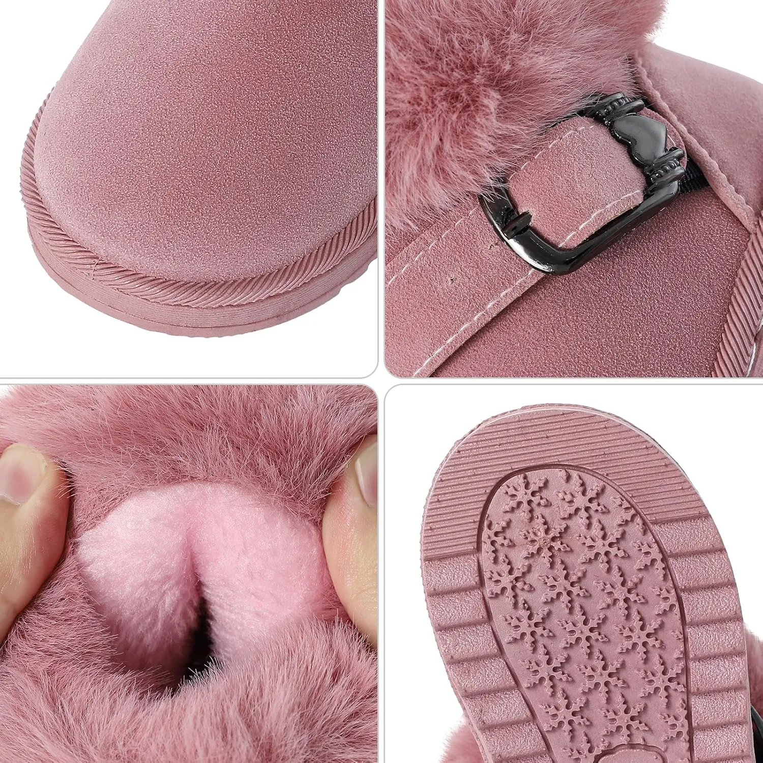 MK MATT KEELY Winter Boots for Toddler Boots for boys Soft Warm Fur Snow Boots For Girl Plush Black Snow Boots