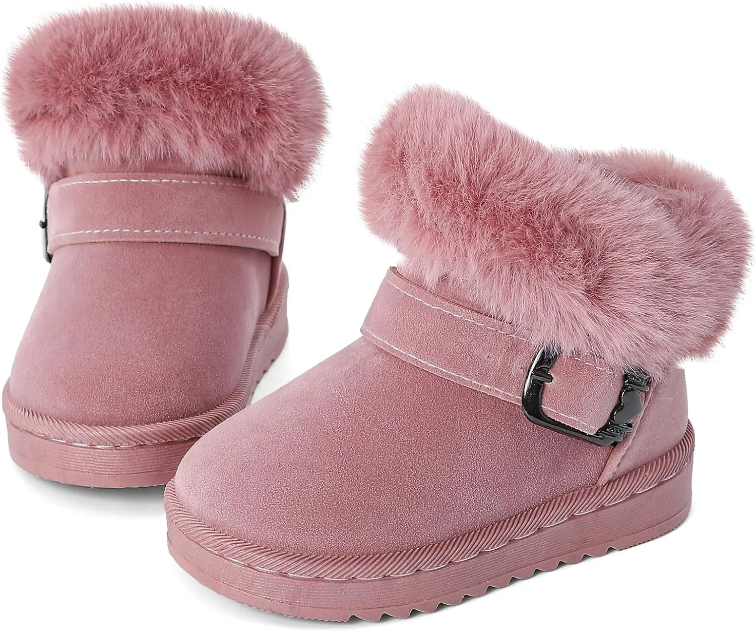 MK MATT KEELY Winter Boots for Toddler Boots for boys Soft Warm Fur Snow Boots For Girl Plush Black Snow Boots