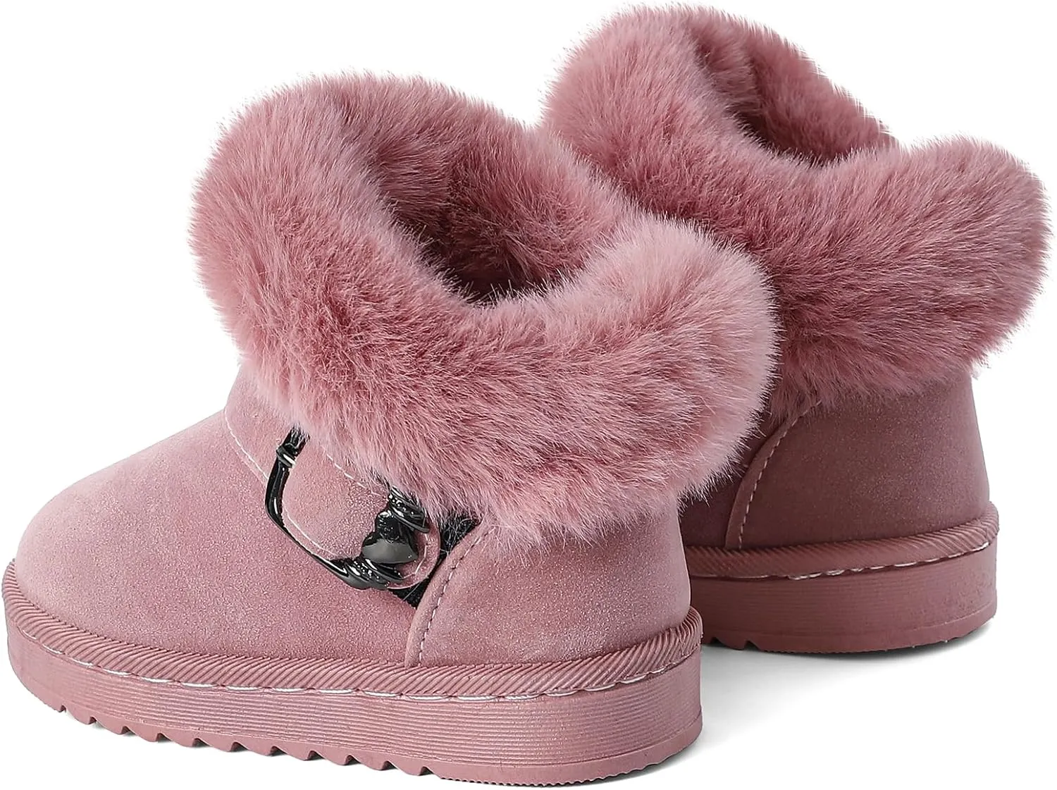 MK MATT KEELY Winter Boots for Toddler Boots for boys Soft Warm Fur Snow Boots For Girl Plush Black Snow Boots