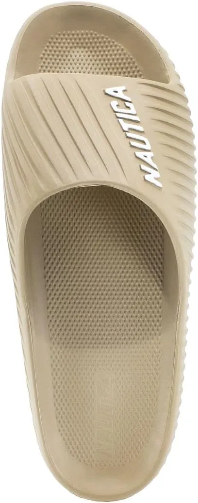 Nautica Men's Athletic Slides Sport Shower Sandals for Indoor & Outdoor - Slip Resistant, Lightweight, Durable and Comfortable
