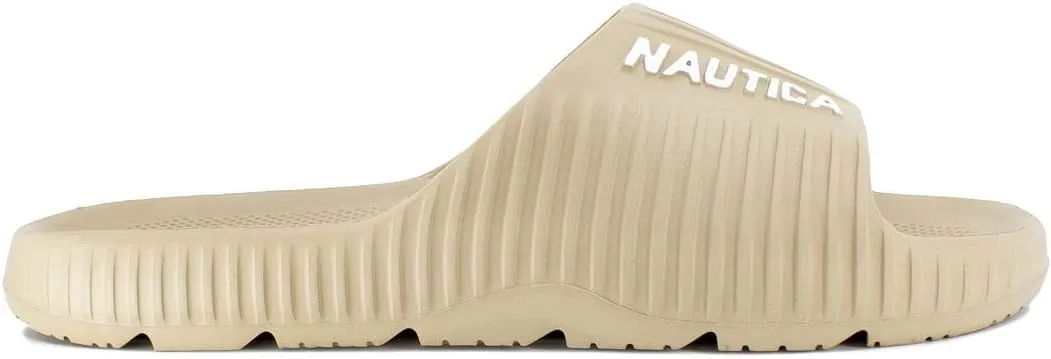 Nautica Men's Athletic Slides Sport Shower Sandals for Indoor & Outdoor - Slip Resistant, Lightweight, Durable and Comfortable
