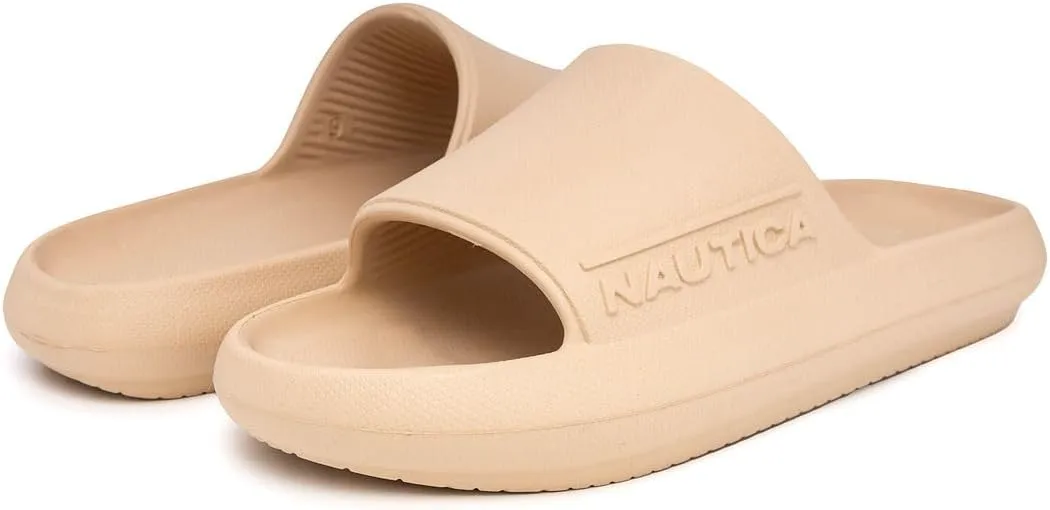 Nautica Men's Athletic Slides Sport Shower Sandals for Indoor & Outdoor - Slip Resistant, Lightweight, Durable and Comfortable