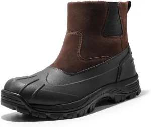 NORTIV 8 Mens Slip on Winter Waterproof Rain Boot for Outdoor