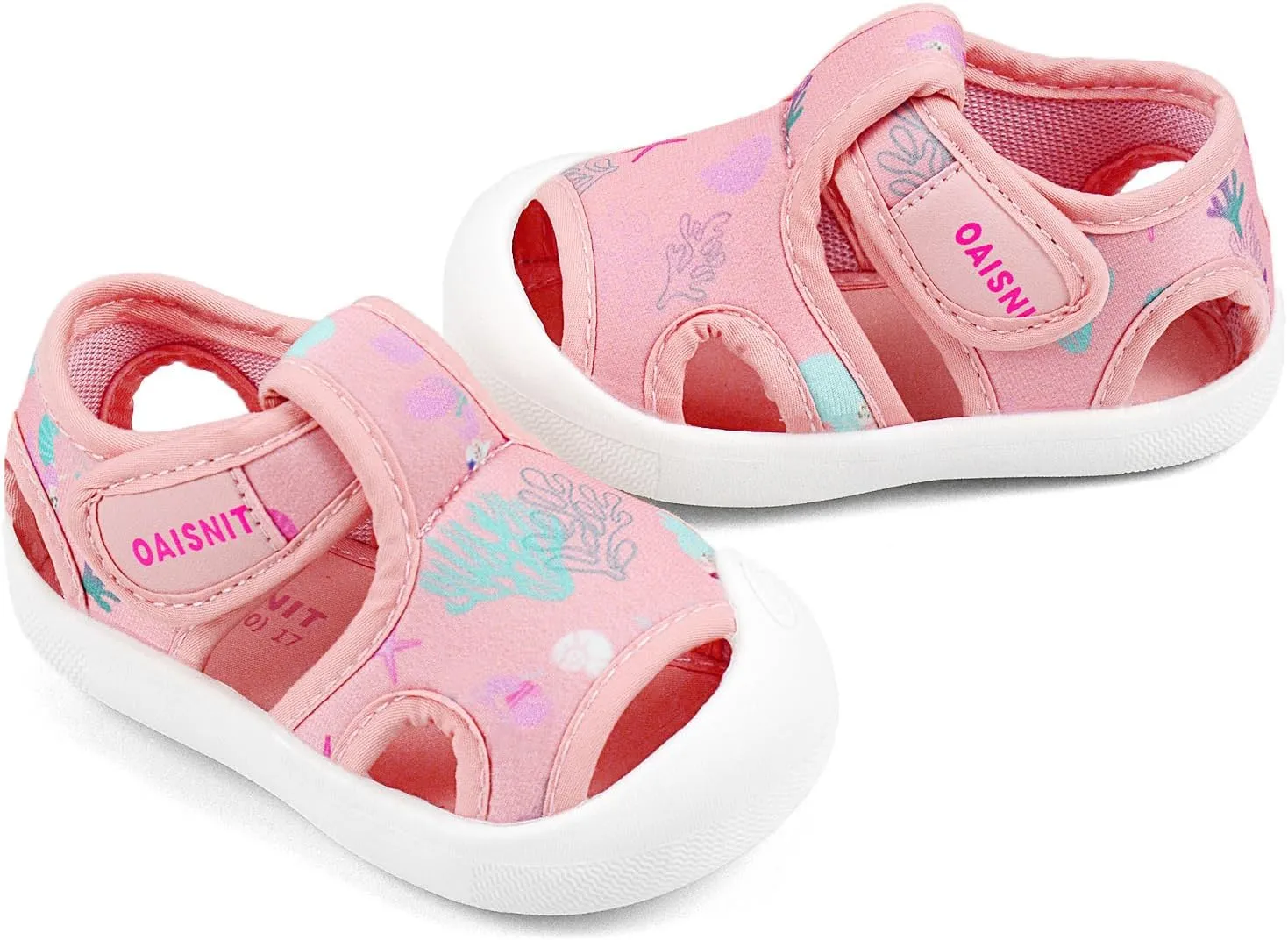 OAISNIT Baby Girls Boys Sandals Summer Sneakers Non-Slip Lightweight Beach Water Shoes Toddler First Walkers