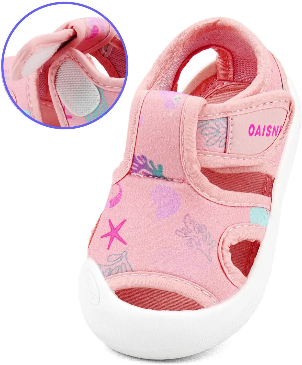 OAISNIT Baby Girls Boys Sandals Summer Sneakers Non-Slip Lightweight Beach Water Shoes Toddler First Walkers
