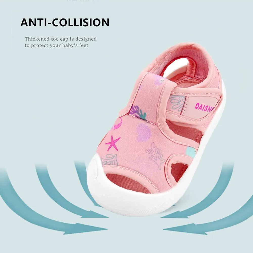 OAISNIT Baby Girls Boys Sandals Summer Sneakers Non-Slip Lightweight Beach Water Shoes Toddler First Walkers