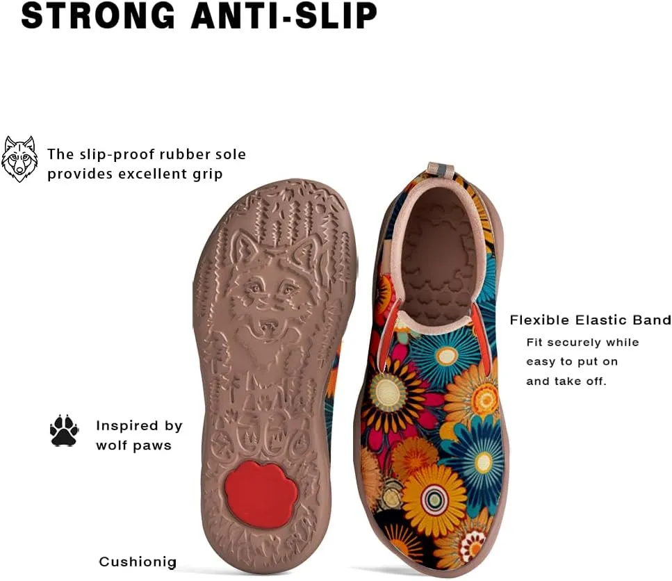 Onehorse Women's Mandala Painted Shoes Walking Travel Casual Loafers Slip On Sneakers