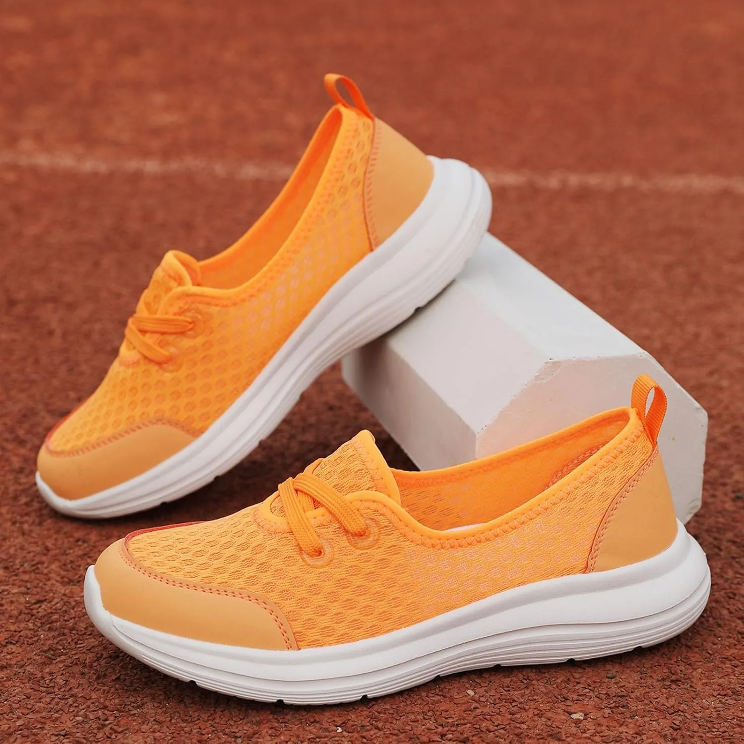 Orthopedic Shoes for Women, Women's Lightweight Slip-On Slip-On Knitted Sneakers, Comfortable Fashion Flat Walking Shoes for Women Breathable Sock Mesh Loafers Orthowalkway Womens Shoes