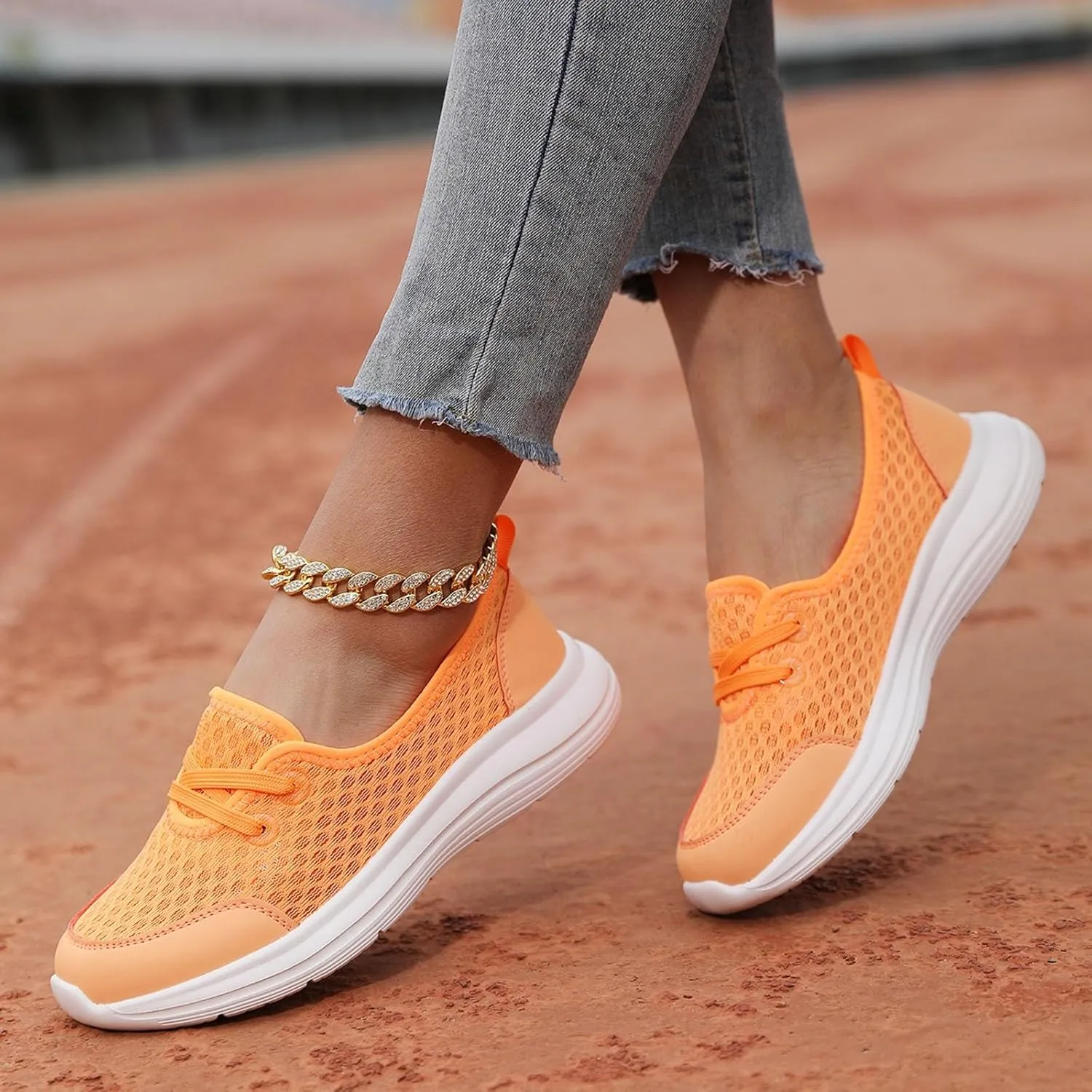 Orthopedic Shoes for Women, Women's Lightweight Slip-On Slip-On Knitted Sneakers, Comfortable Fashion Flat Walking Shoes for Women Breathable Sock Mesh Loafers Orthowalkway Womens Shoes