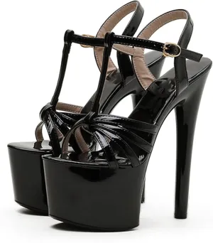 POOSR 17CM High Heels, Women Party Club Shoes, Runway Model with Fine Heeled Women's Shoes, Nightclub High-Heeled Sandals