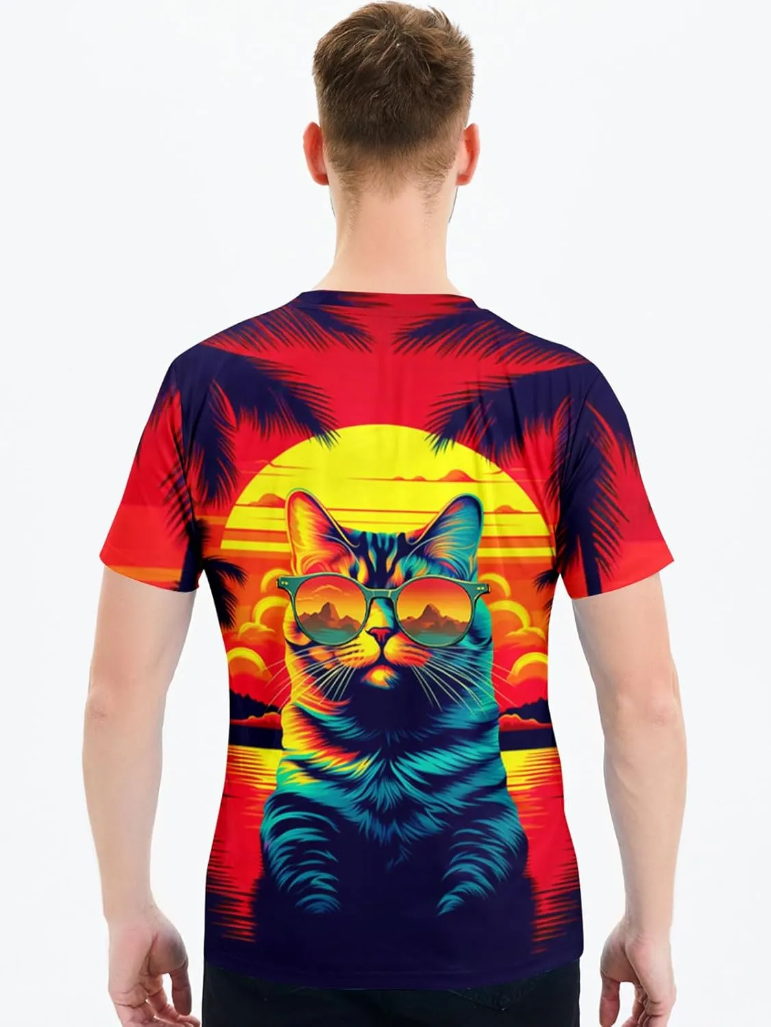 RAISEVERN Mens T-Shirts Cool Novelty Crewneck Short Sleeve Funny Graphic Top Casual Tees for Women