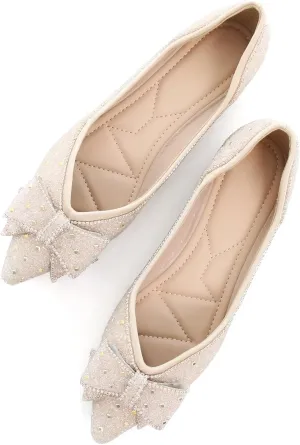 SAILING LU Women's Flats Shoes Sparkly Rhinestone Dressy Casual Slip ons Ballet Flats Floral Dress Shoes for Women Wedding Flats Comfortable
