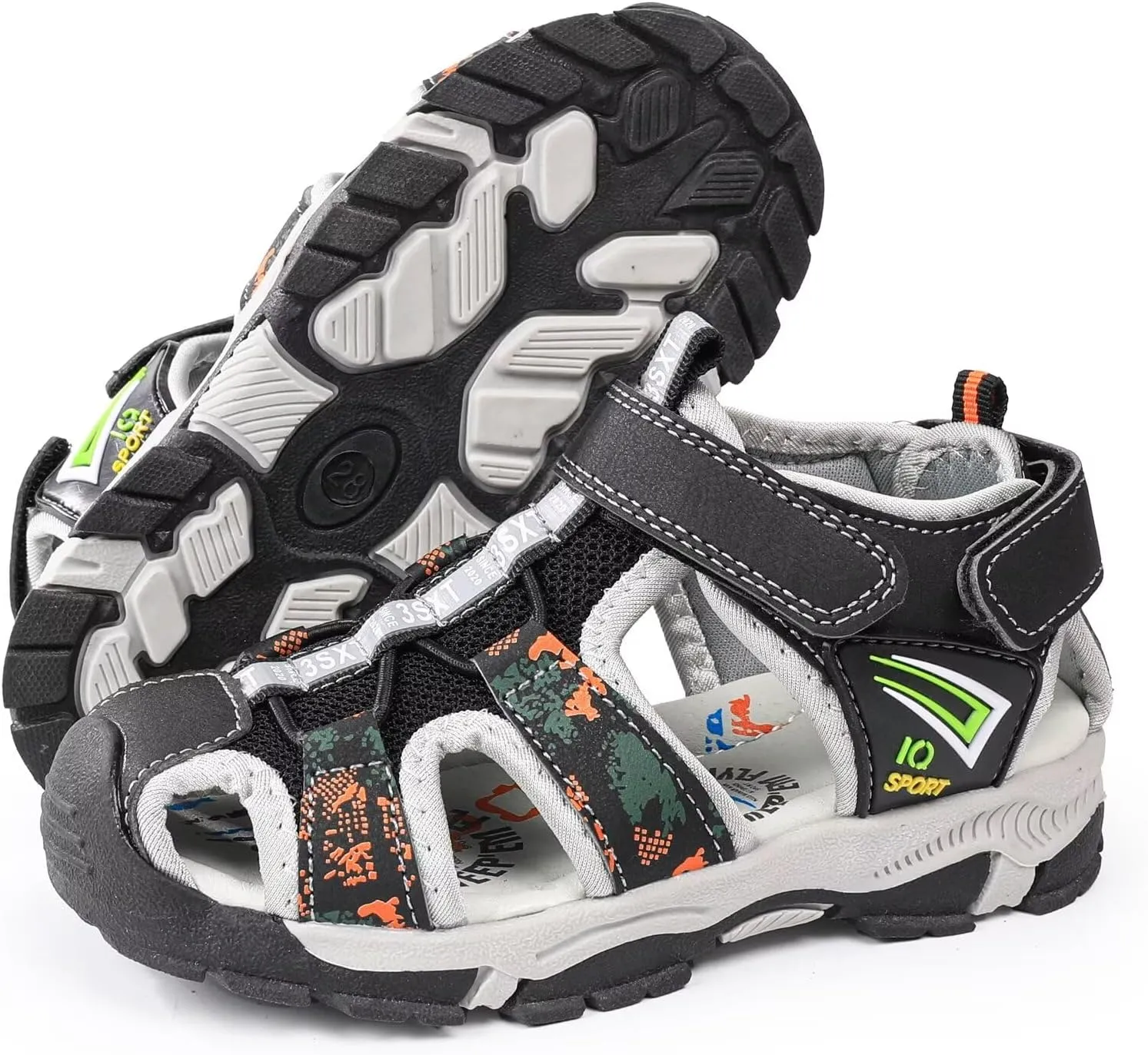 seannel Kids Athletic Sandals Boys and Girls Outdoor Hiking Sports Closed-Toe Sandal Pool Beach Shoes Summer Water shoes