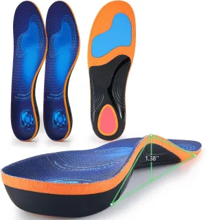 Shoe Insoles with Arch Support Plantar Fasciitis Relief for Men Women Runing, 220Lbs Orthotics Insole Shoes Insert Pads fit Sneakers and Work Boot for Standing All Day- 2 Pairs- Men 10-12/Women 12-14