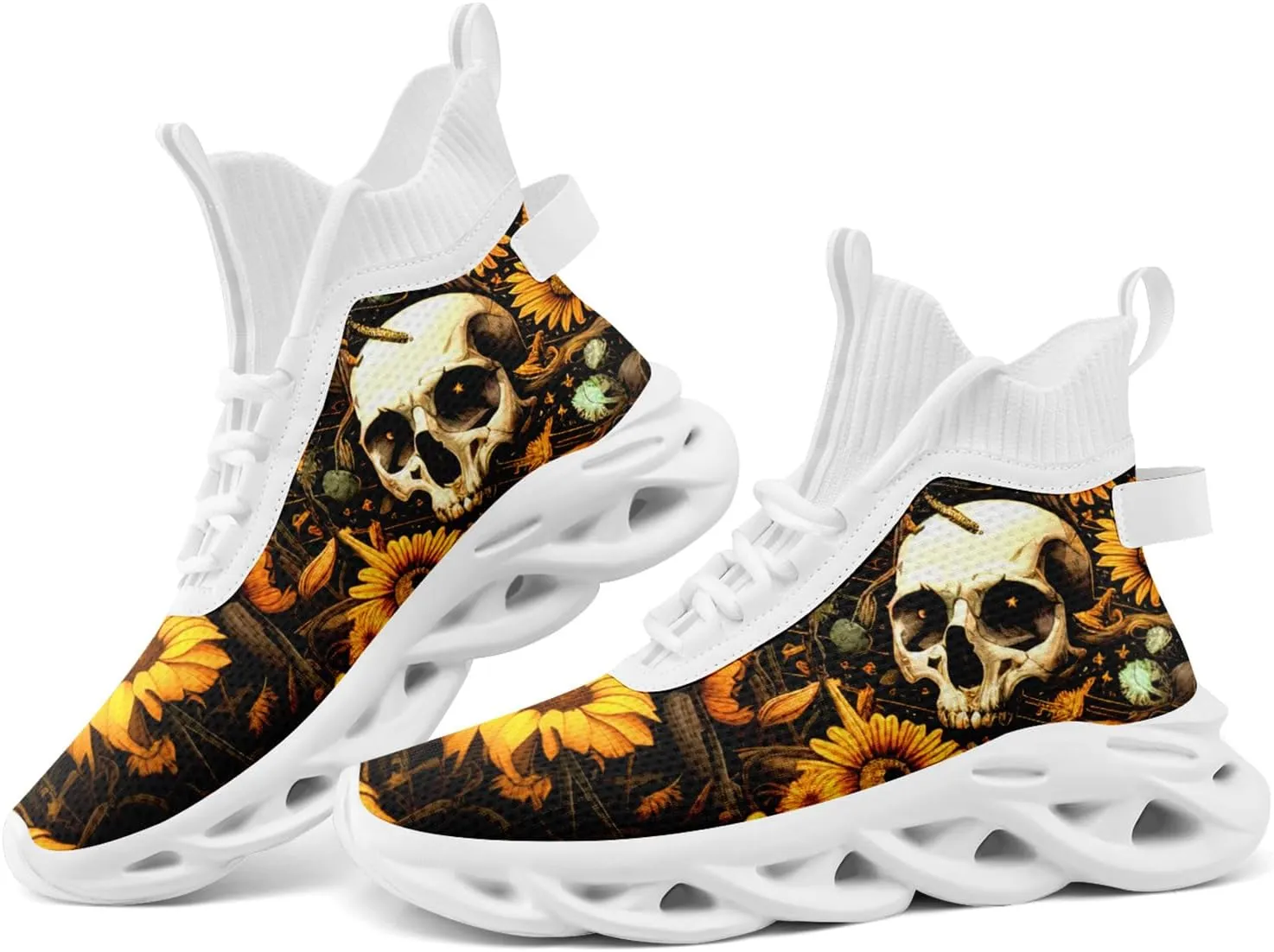 Skull Running Shoes for Men Women Fashion Sneakers Lightweight Breathable Athletic Trainer Walking Tennis Shoes