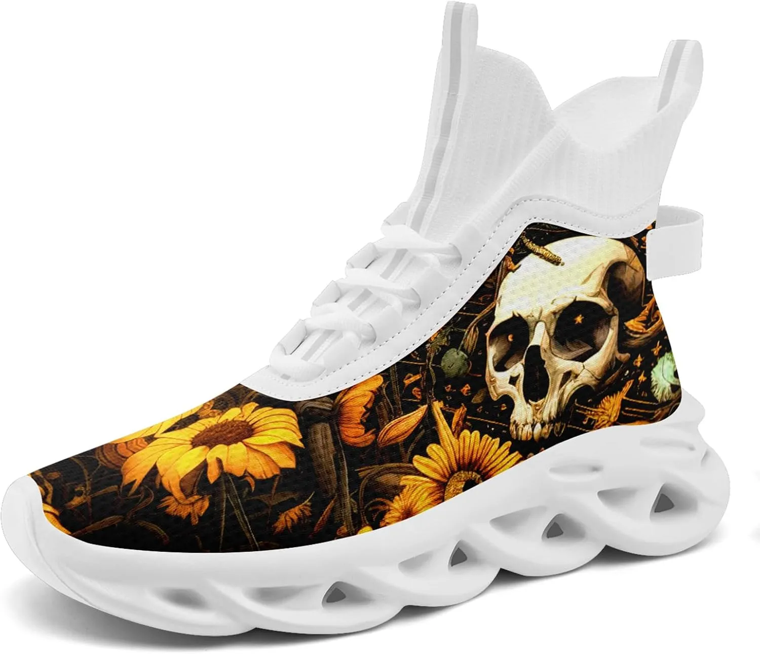 Skull Running Shoes for Men Women Fashion Sneakers Lightweight Breathable Athletic Trainer Walking Tennis Shoes