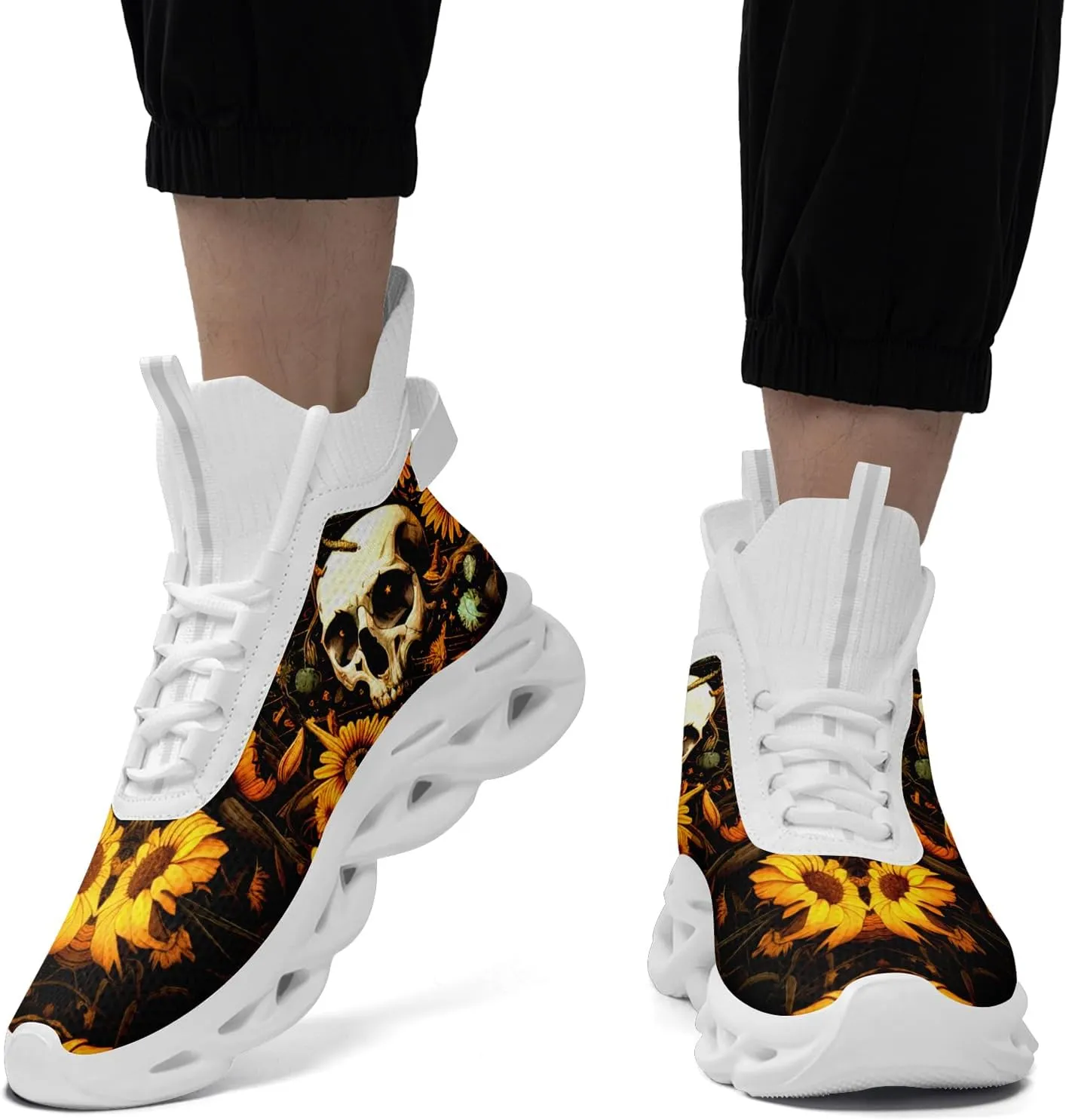 Skull Running Shoes for Men Women Fashion Sneakers Lightweight Breathable Athletic Trainer Walking Tennis Shoes