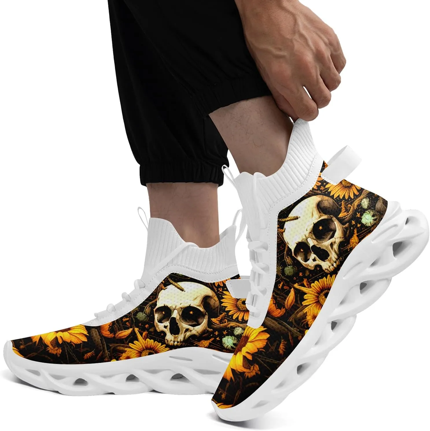 Skull Running Shoes for Men Women Fashion Sneakers Lightweight Breathable Athletic Trainer Walking Tennis Shoes
