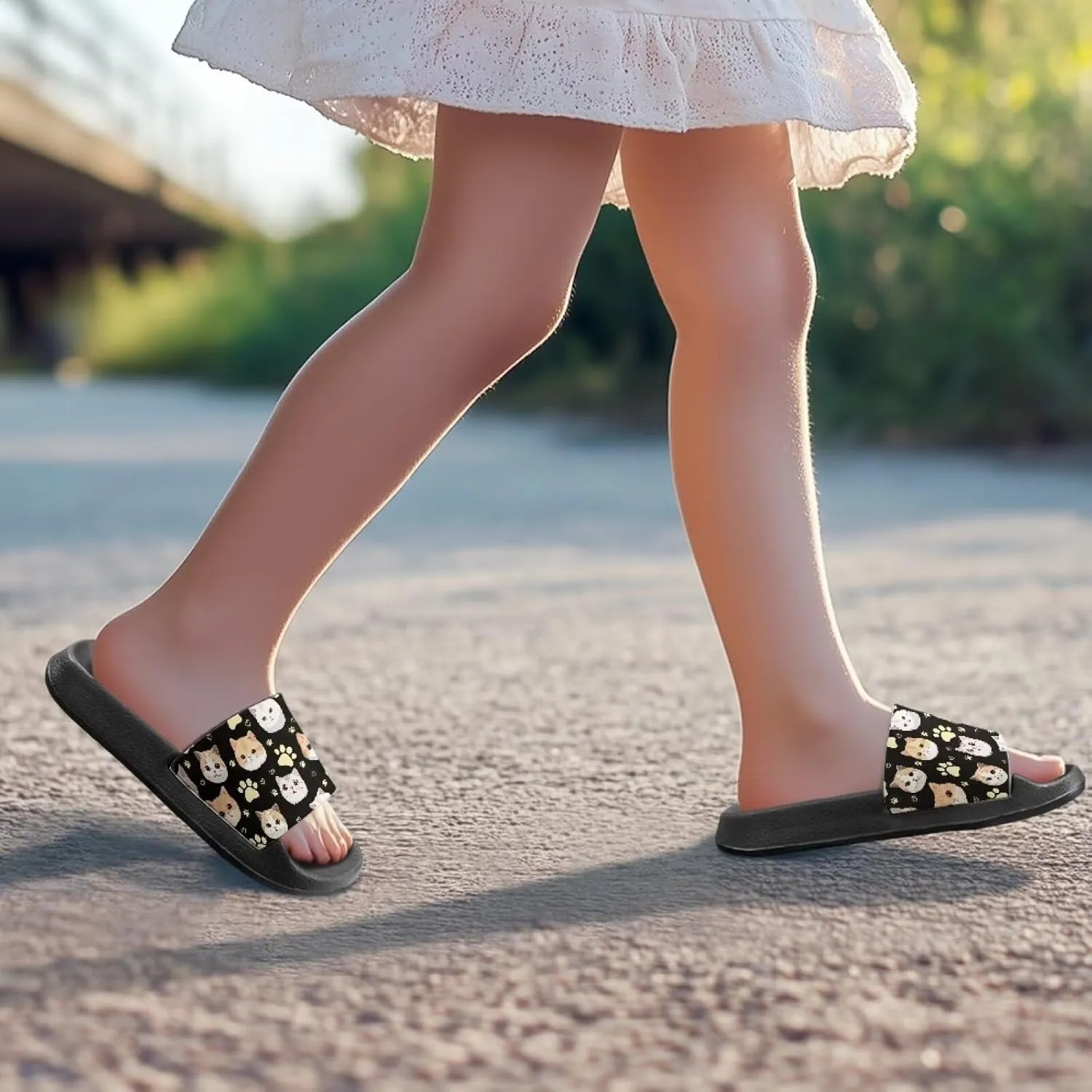 Slides for Girls - Comfortable Slip-On Kids Sandals, Slides for Indoor and Outdoor The Beach and Pool