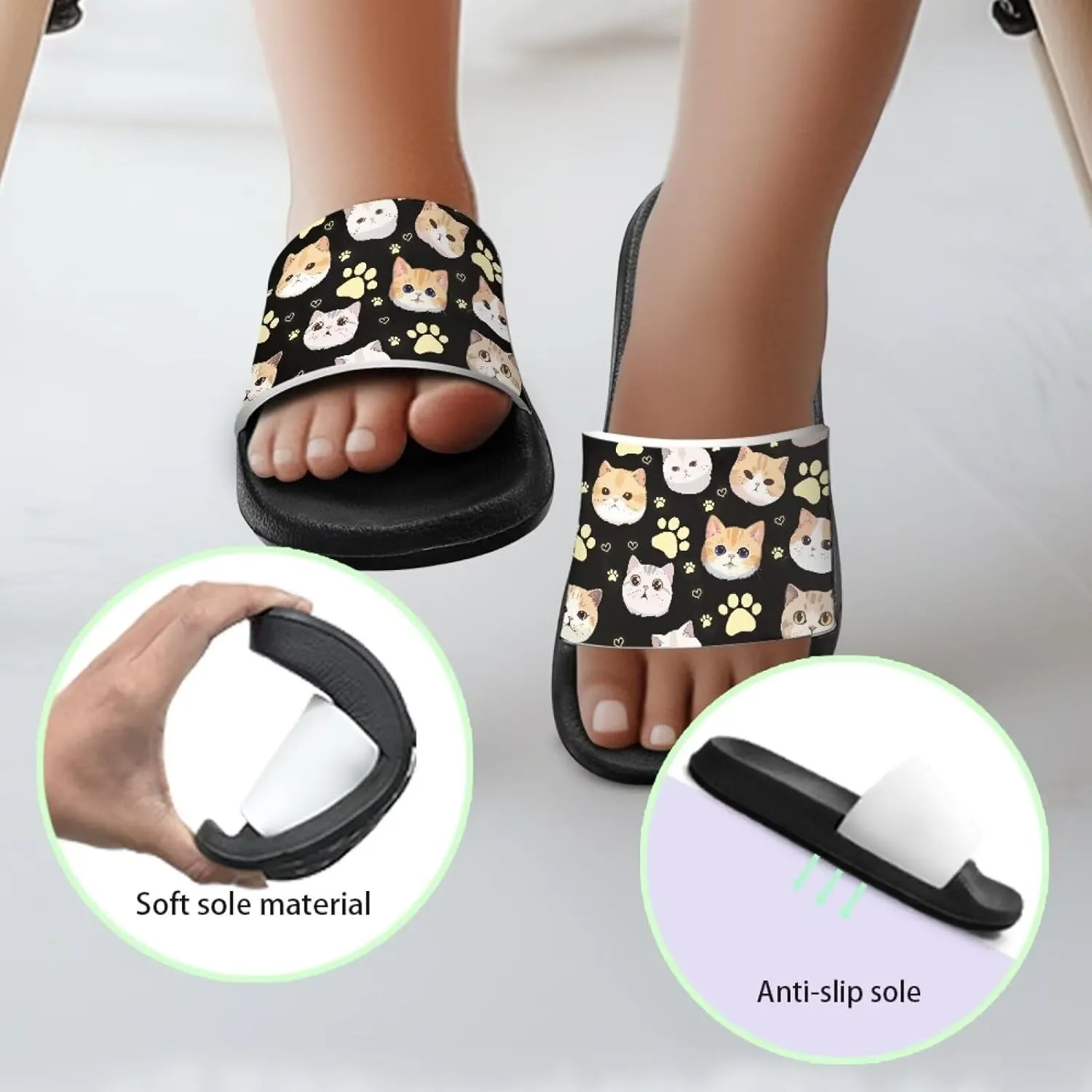 Slides for Girls - Comfortable Slip-On Kids Sandals, Slides for Indoor and Outdoor The Beach and Pool