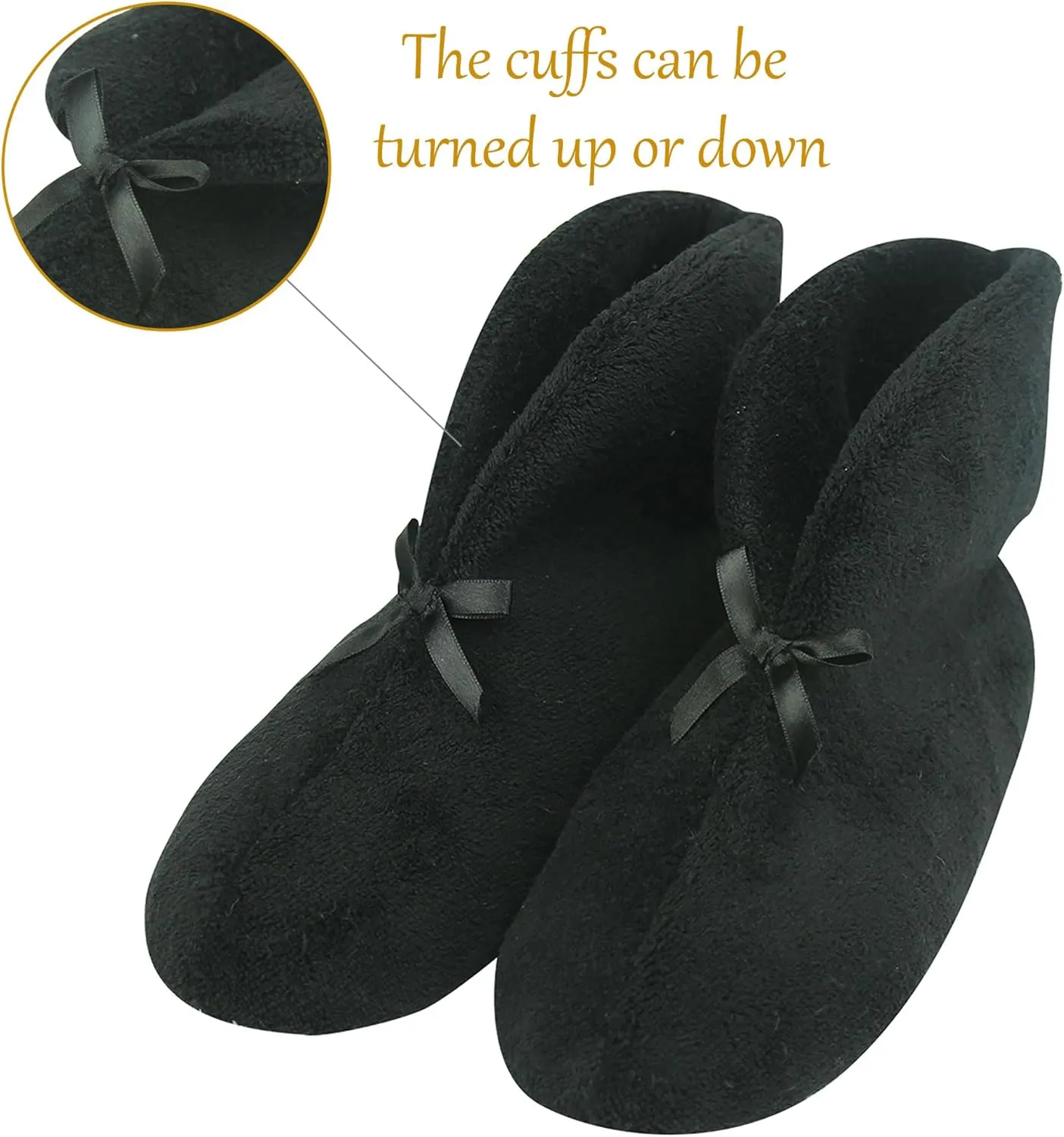 Slipper Boots for Women Non-Slip Warm Plush Lining House Shoes Coral Velvet Indoor Winter Bootie Slippers