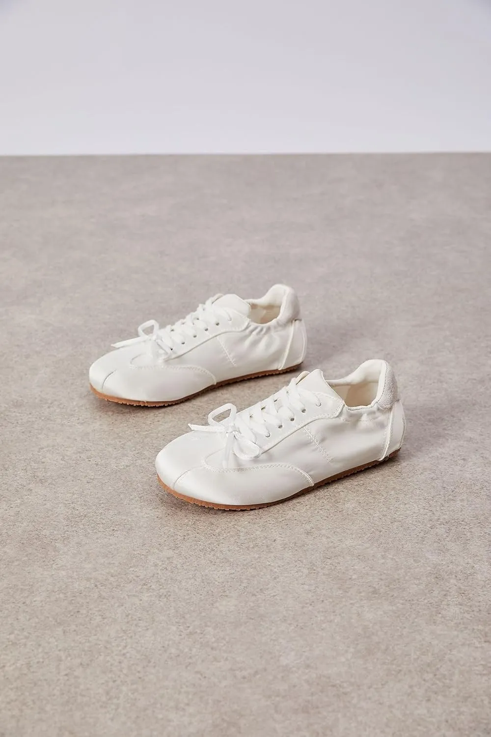 Sneakerina Ballet Sneaker Shoes For Women Girls Flats Cute Casual Lightweight Running Soft with Bow Decorated - Y2K Retro Non Slip Tennis & Racquet Sport Preppy Elegant Athleisure Comfortable Walking