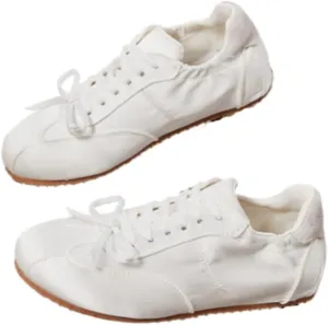Sneakerina Ballet Sneaker Shoes For Women Girls Flats Cute Casual Lightweight Running Soft with Bow Decorated - Y2K Retro Non Slip Tennis & Racquet Sport Preppy Elegant Athleisure Comfortable Walking