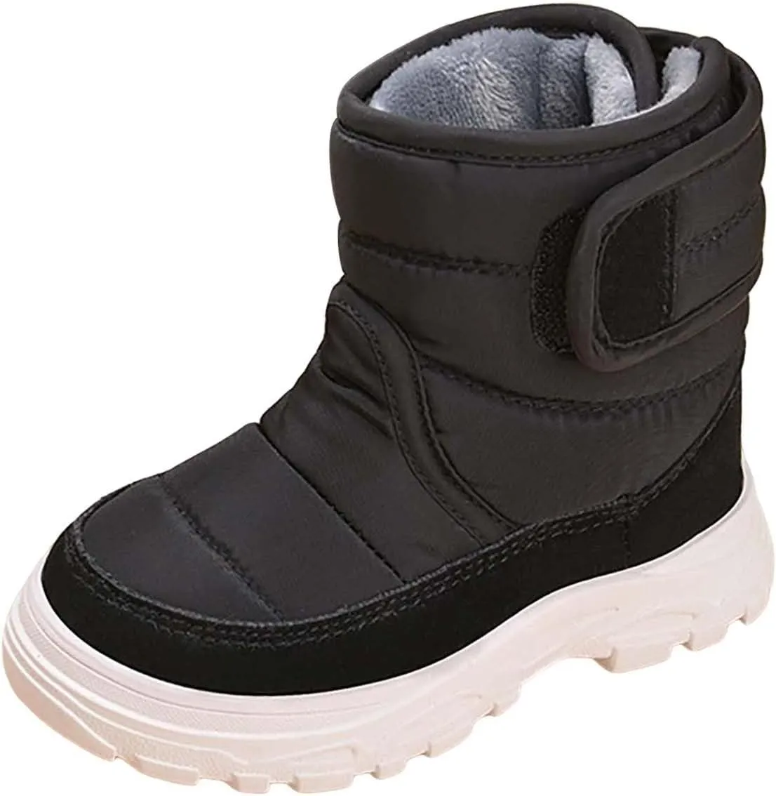Snow Boots for Kids Boys Girls Winter High Top Non-Slip Shoes Cold Weather Faux F𝘂r Lined Outdoor Sport Sneaker