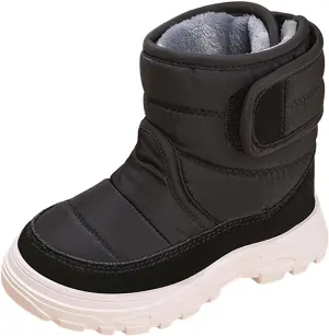 Snow Boots for Kids Boys Girls Winter High Top Non-Slip Shoes Cold Weather Faux F𝘂r Lined Outdoor Sport Sneaker